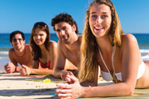Four friends on a beach Four friends on a beach